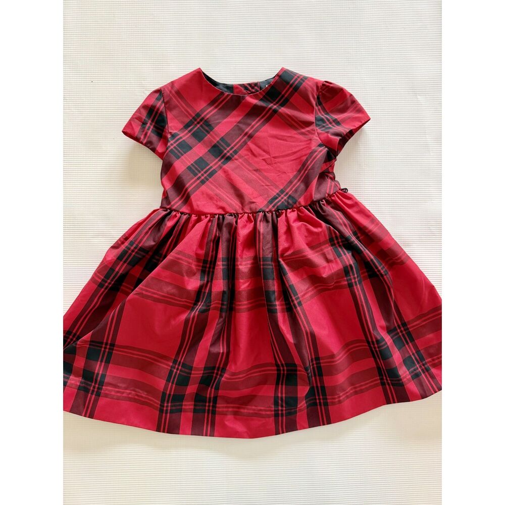 Ralph Lauren Baby Girls 18M Red Black Plaid Tartan Christmas Holiday Dress